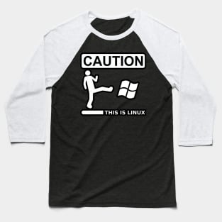 caution this is sparta linux Baseball T-Shirt